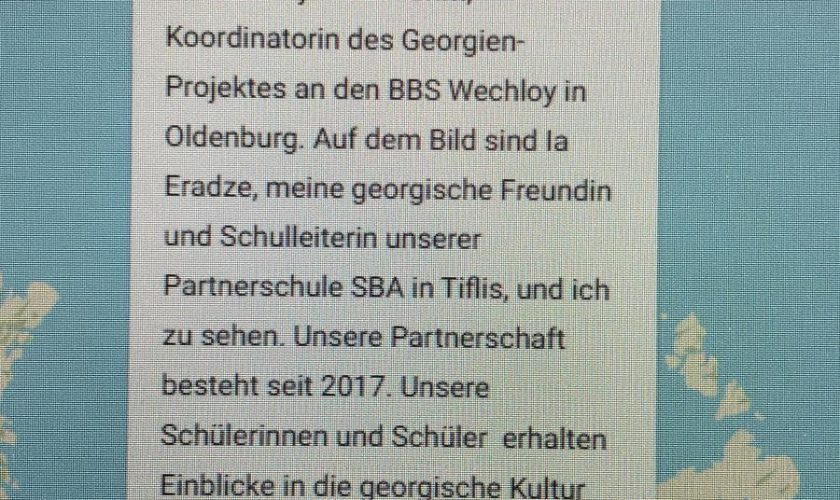 Cooperation between Business Academy of Georgia – SBA and the German partner institution BBS Wechloy